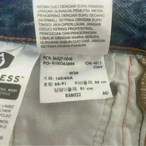 Levi's 501 High Rise Logo Stripe Sport Tape Shorts Jean Denim Shorts size 26 - Picture 8 of 13